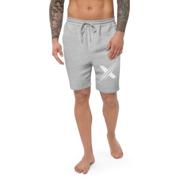 mens fleece shorts heather grey front 65fc81c6bca68