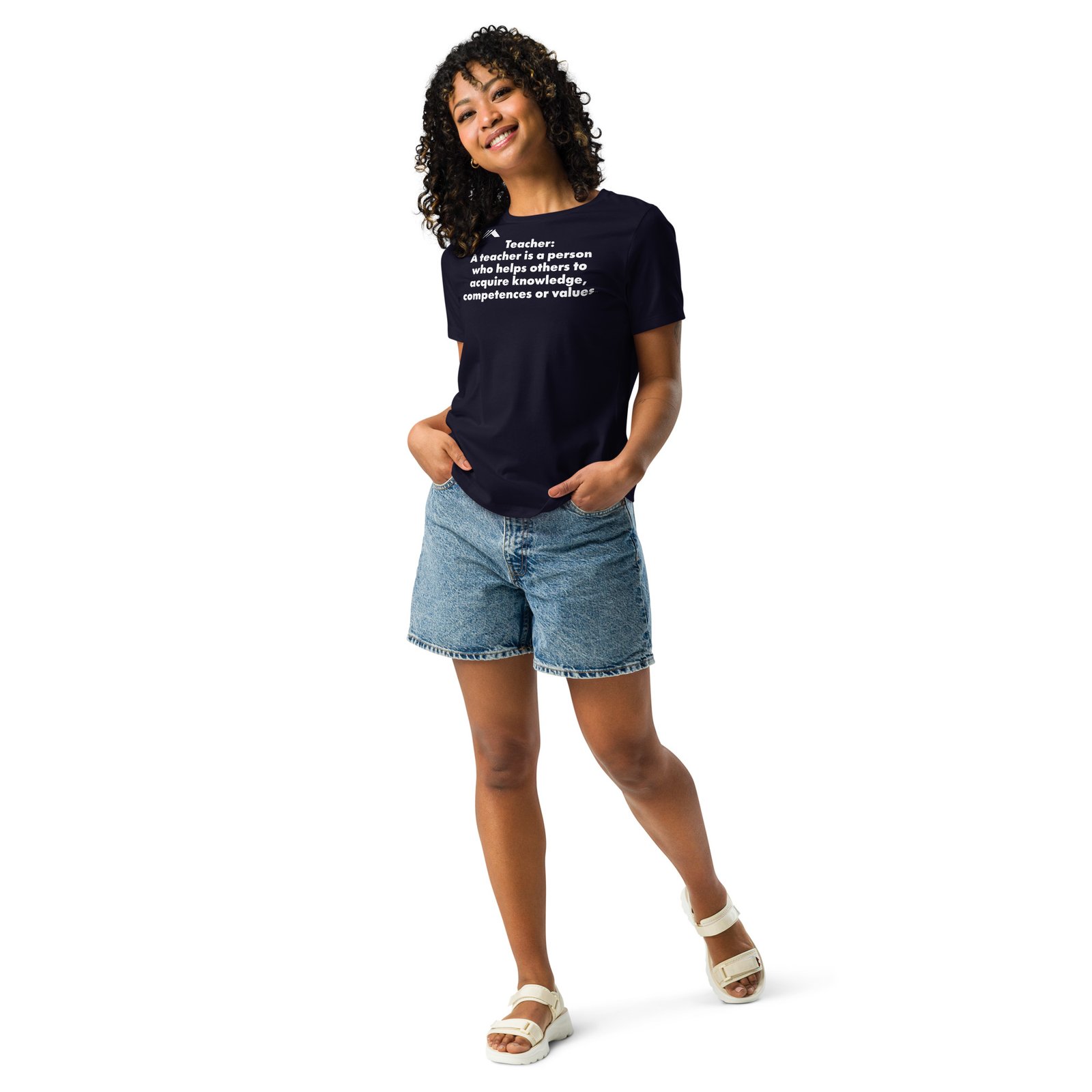 womens relaxed t shirt navy front 6628f0dac1ac6