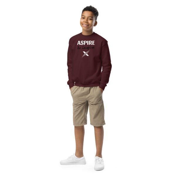 youth crew neck sweatshirt maroon front 6628823a2b1cc