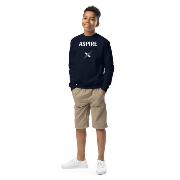 youth crew neck sweatshirt navy front 6628823a2b070